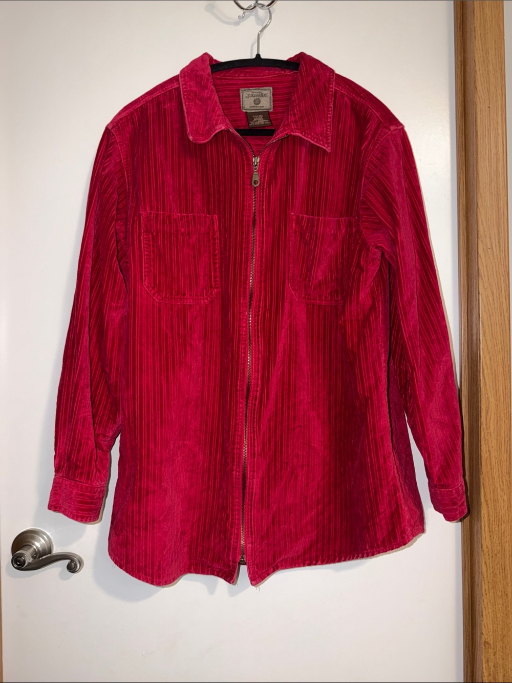St. John's Bay Red Corduroy Zip-Front Jacket